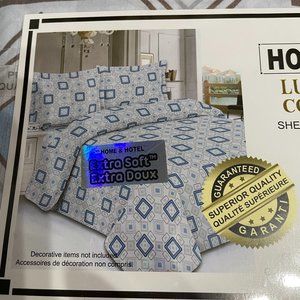 NEW! HOME & HOTEL Luxury Comfort Double Sheet Set NWT